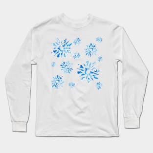 Marbled Snowflakes Pattern Long Sleeve T-Shirt